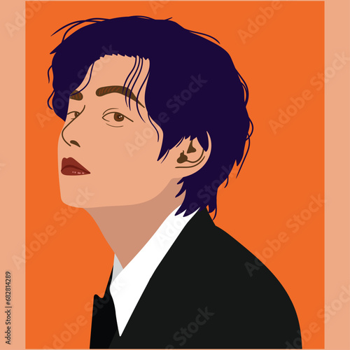 Sleek flat man illustration, featuring contemporary lines and versatile styling. Perfect for varied design needs, presentations, and conceptual art