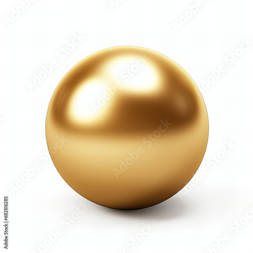 Metallic gold ball isolated on white background
