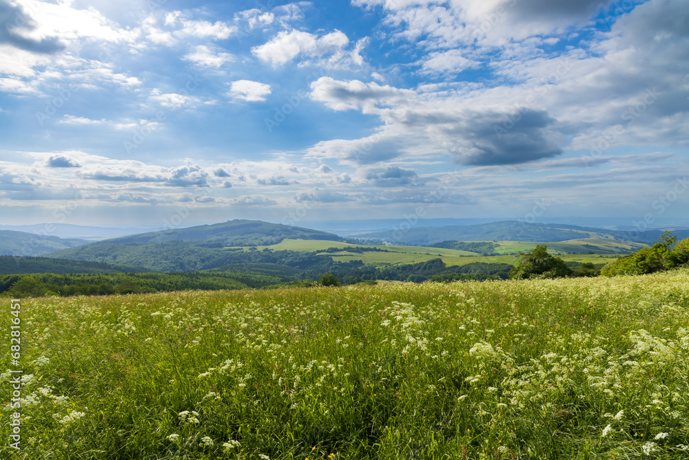 Fototapeta premium Landscape Kubikuv vrch near Javorník and Nova Lhota, White Carpathians, Czech Republic