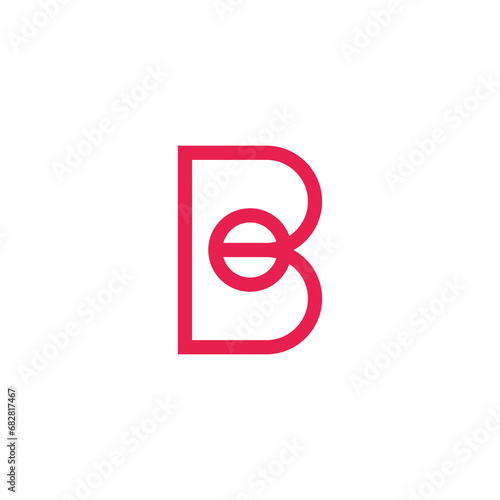 minimal letter B like initials logo icon. Abstract vector graphics simple elegant flat illustration style.