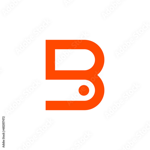 minimal letter B like initials logo icon. Abstract vector graphics simple elegant flat illustration style.