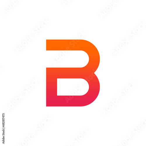 minimal letter B like initials logo icon. Abstract vector graphics simple elegant flat illustration style.