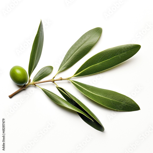 Olive leaves isolated on white background