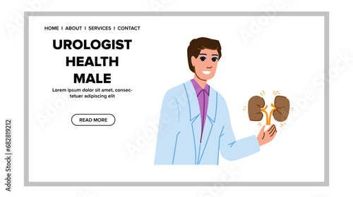 diagnosis urologist health man vector. medical patient, appointment young, practitioner care diagnosis urologist health man web flat cartoon illustration