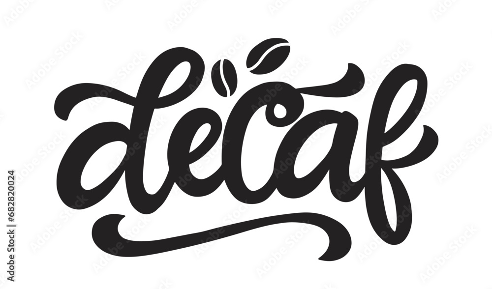 Φωτογραφία Decaf coffee vector logo badge hand lettering