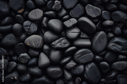 A pile of black rocks. Generative Ai