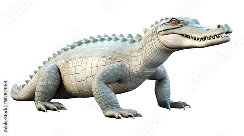 The White Alligator Resting isolated on transparent background