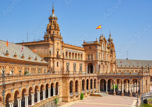 Architecture of Spain square in Seville, Spain