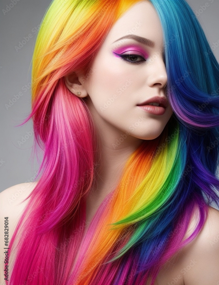 woman with colorful makeup woman with colorful makeup