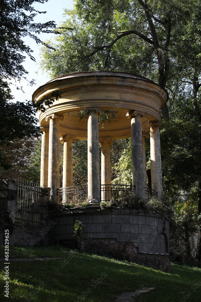 Old abandoned rotunda in the park