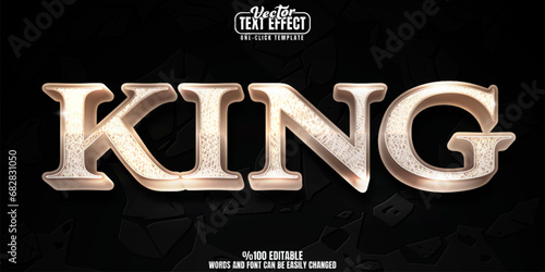 King editable text effect, customizable royalty and crown 3D font style