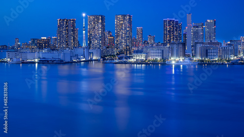 Tokyo skyline at night with Tokyo Skytree