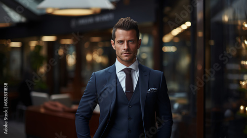 Smartly dressed businessman in a chic urban setting