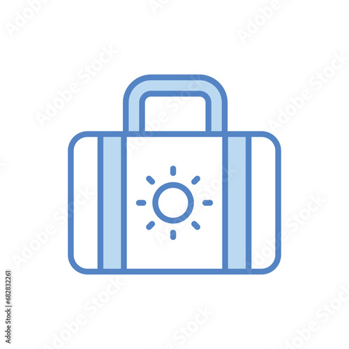 Brifcase icon isolate white background vector stock illustration.