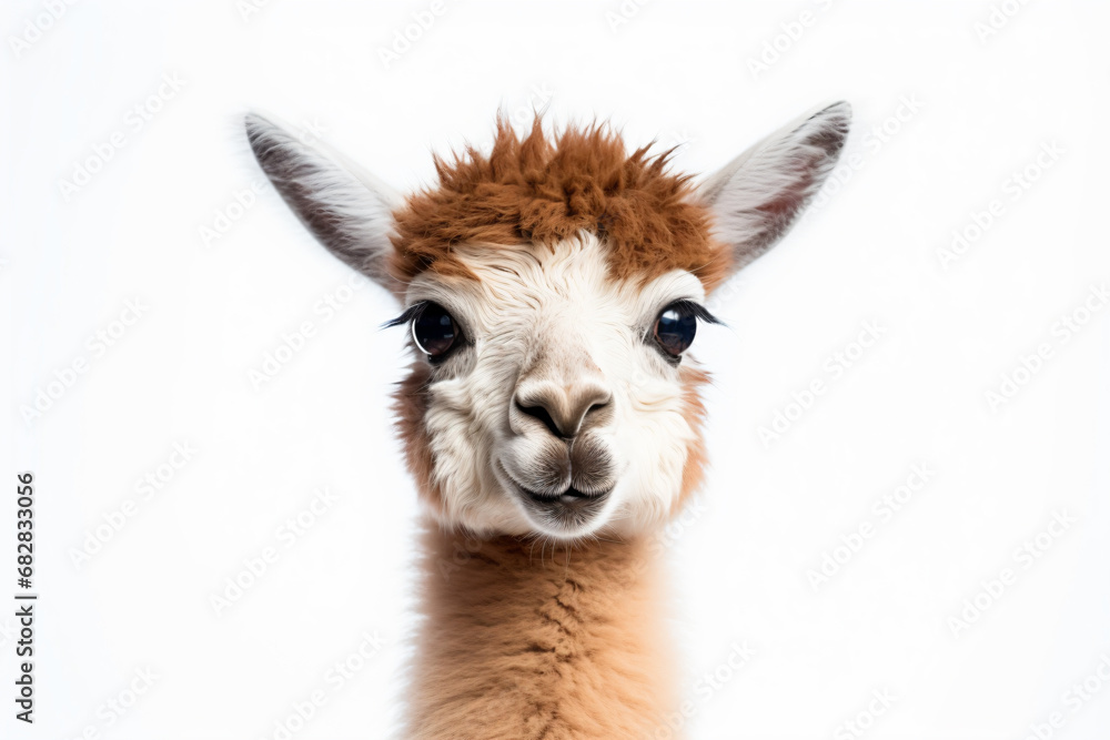a llama with a very cute face