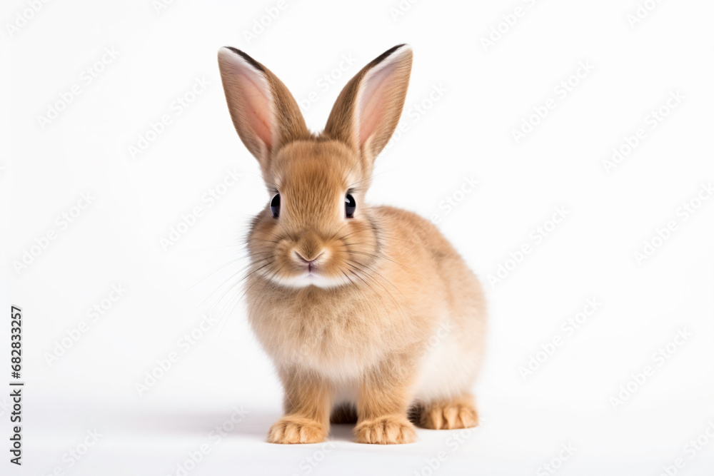 Obraz premium a small rabbit is standing on a white surface