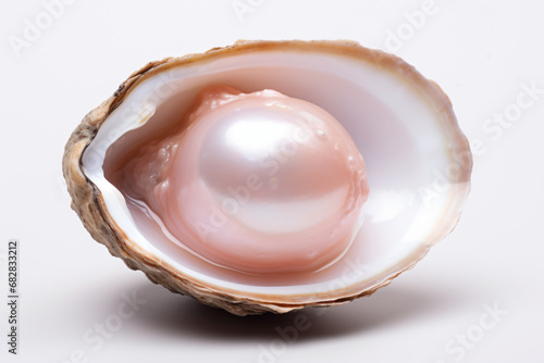 a pearl in a shell on a white background