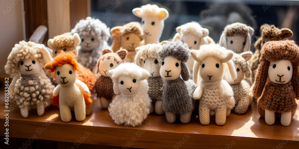 Woolen handmade different toys for sale ar souvenir shop Explore a World of Whimsy at Our Souvenir Shop AI Generative  