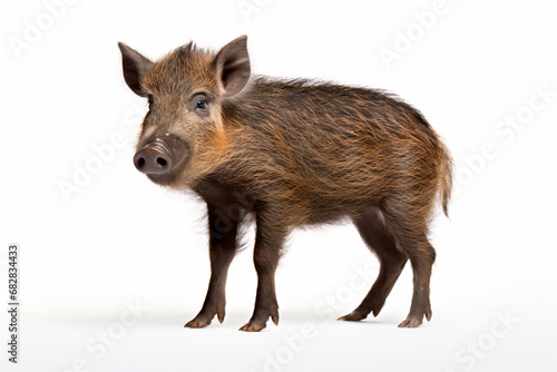 a small boar standing on a white surface © illustrativeinfinity