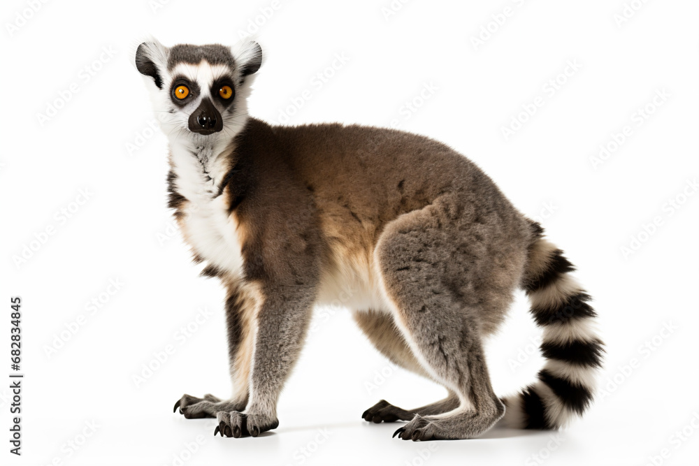 Obraz premium a lemur standing on a white surface