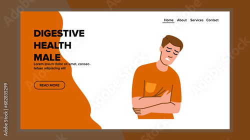 disease digestive health male vector. human colon, abdomen medicine, anatomy ache disease digestive health male web flat cartoon illustration