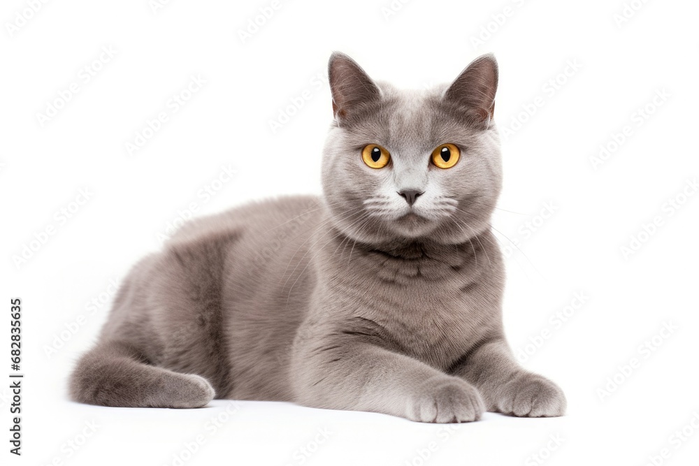 Fototapeta premium Independent Grey cat. Animal british pet. Generate Ai