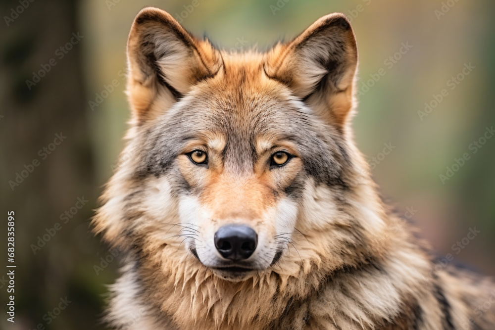 a wolf is staring at the camera