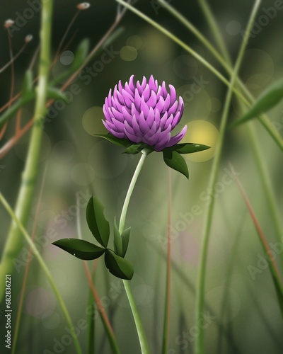 Clover flower illustration macro realistic