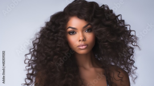 Stock Images of Melanated Model with Hair Extensions for Hair and Beauty Branded Photoshoots
