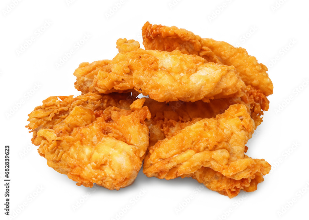 fried chicken nuggets isolated on white background fried chicken nuggets isolated on white background