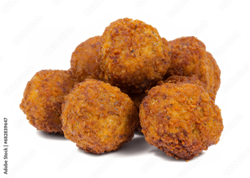 fried chicken nuggets isolated on a white background. fried chicken nuggets isolated on a white background.