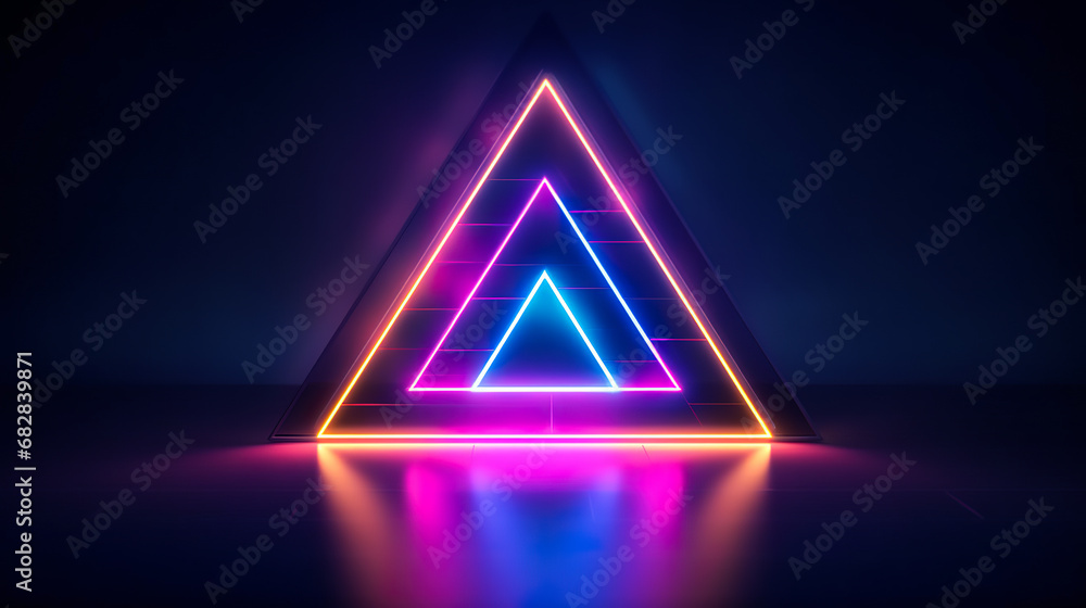 Sky-fi abstract background. Laser neon figure on a dark background Sky-fi abstract background. Laser neon figure on a dark background