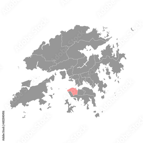 Central and Western district map  administrative division of Hong Kong. Vector illustration.