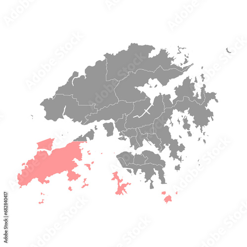 Islands district map, administrative division of Hong Kong. Vector illustration.