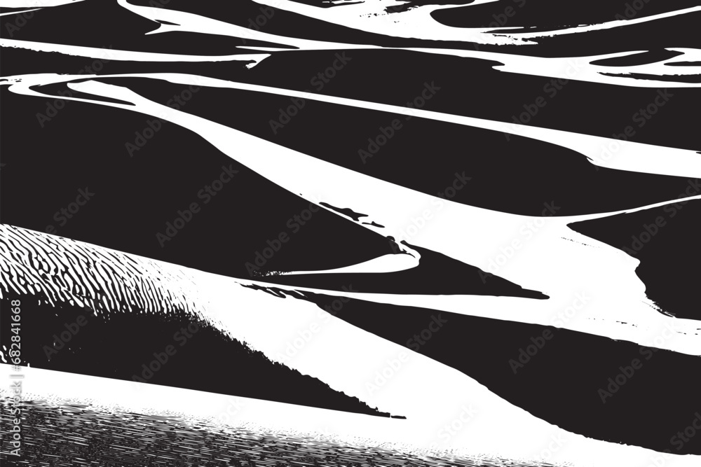 sand dunes desert black texture vector illustration