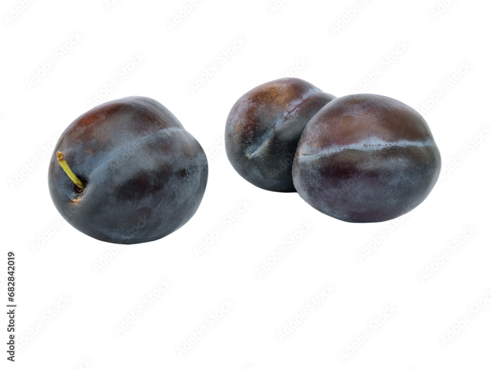 Fototapeta premium Three plums close-up