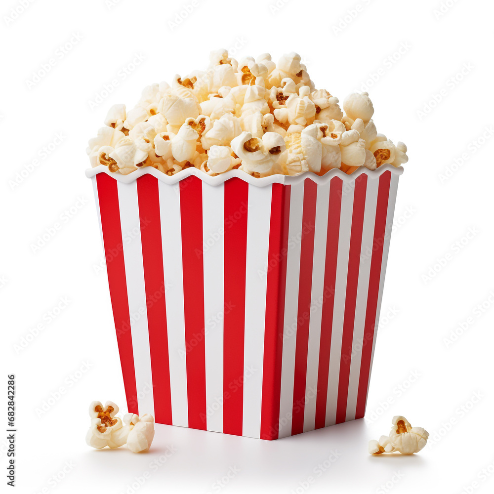 Popcorn tub isolated on white background