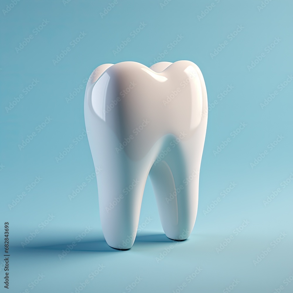 White ceramic shining tooth, 3d cartoon style White ceramic shining tooth, 3d cartoon style