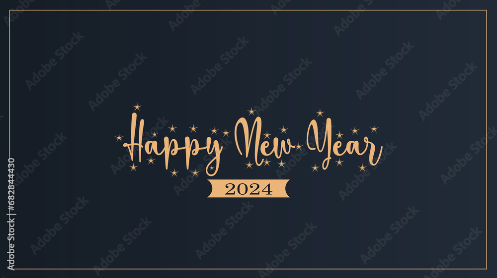 Fototapeta premium Vector illustration Happy new year design. Premium vector design for poster, banner, greeting and happy new year 2024 celebration