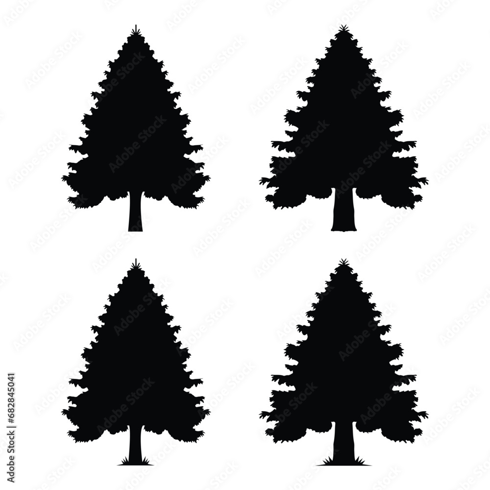 Vector Pine Tree Silhouette Set Inspires Creative Landscapes and Designs
