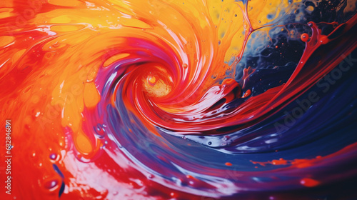 Immerse yourself in an abstract chromatic whirlpool, where colors swirl around minimalist shapes, channeling the energy of pop art aesthetics.