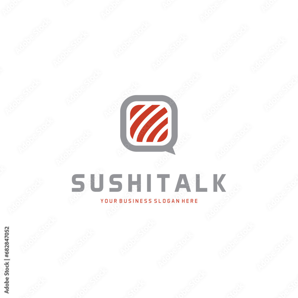 Sushi Talk Logo Icon Vector Design Template. Sushi Talk Logo Icon Vector Design Template.