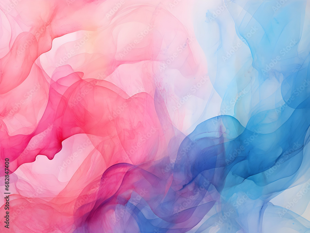 Fototapeta premium Veil texture abstract background, watercolor fluid painting background, dye splash style, alcohol ink, ai generated photo
