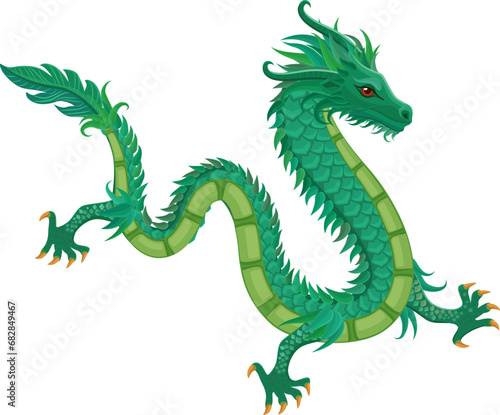 Isolated green dragon. Mythology animal. china zodiac sign of 20