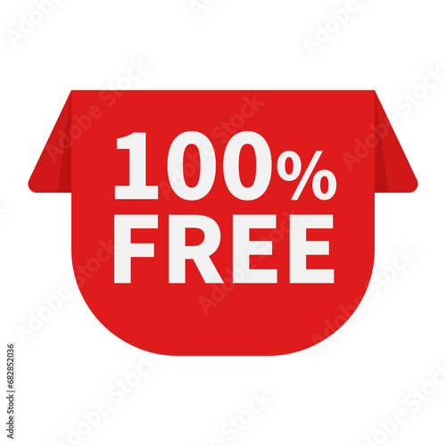 100 Free In Red Unique Shape For Information Promotion Business Marketing
