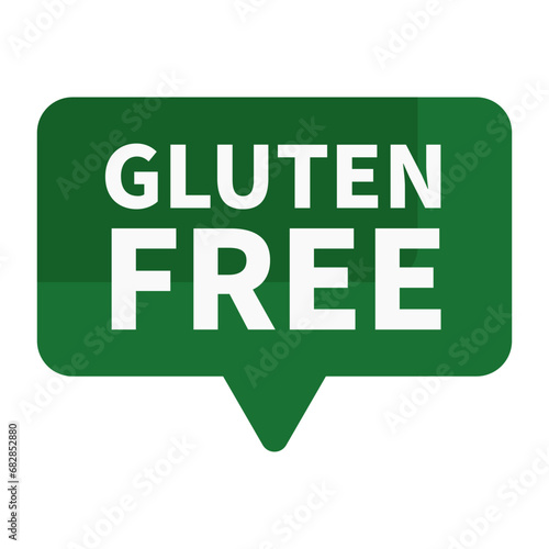 Gluten Free In Green Rectangle Shape For Information Sign
