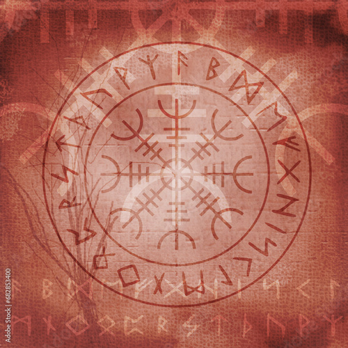 Wikinger Symbolik - nordische Mythologie - Wikingerkompass mit Runen 