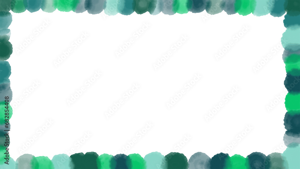 Obraz premium 水彩フレーム(緑)