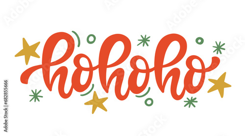 Ho Ho Ho Christmas lettering phrase greeting card 