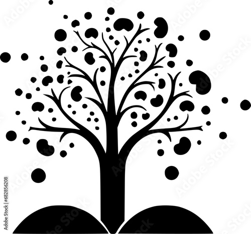Spring - Black and White Isolated Icon - Vector illustration